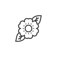 Wall Mural - Flowering plant line icon