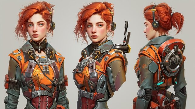 Progressive Gaming Heroine: Illustration of the Newest Girl Gaming Character. Crafted by Generative AI