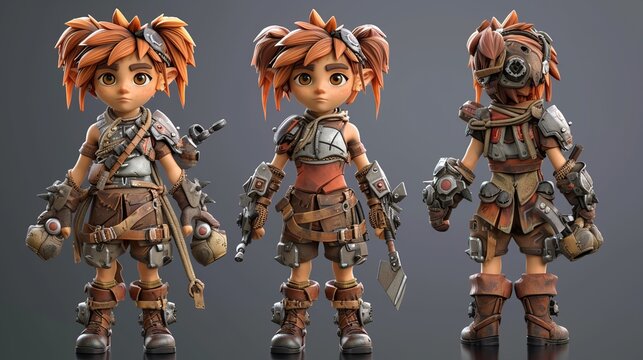 Advanced Gaming Protagonist: Illustration of the Newest Girl Gaming Character. Crafted by Generative AI