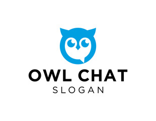 Poster - The logo design is about Owl Chat and was created using the Corel Draw 2018 application with a white background.