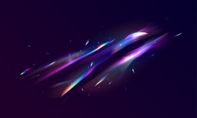 Poster - Transparent light refraction pattern for adding effects to backgrounds and objects. Abstract refraction glow effect on black background.	