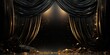 black with golden bright curtain stage with frames
