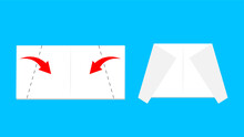 Vector Illustration Of An Envelope With A Red Arrow On A Blue Background