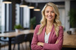 © Visal - Woman exudes confidence in coworking space, symbolizing research, admin, consulting. Reflects office networking, business leadership, startup ethos
