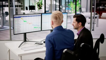 Aufkleber - Employees Staff Schedule And Time Reports Or Computer