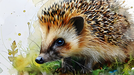 Canvas Print - illustration with the drawing of a Hedgehog