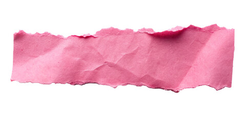 Wall Mural - pink piece of torn paper isolated on transparent background design elements.