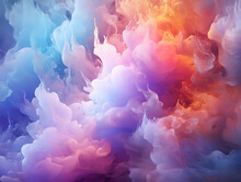 Background Of Clouds Of Fractal Foam And Abstract Lights On The Subject Of Art