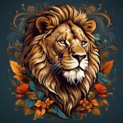 Wall Mural - lion head vector