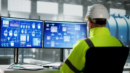 Poster - Man Working In Power Plant Electricity