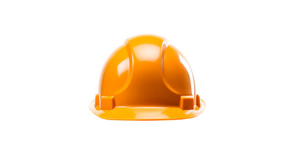 yellow construction helmet cut out. orange worker helmet on transparent background