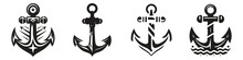 Anchor Icon. Anchor Flat Icon Symbol Vector. Anchor Icon Set. Anchor Symbol Set. Anchor Marine Icon. Simple Illustration Graphic Doodle Black Design