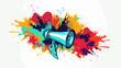 Abstract megaphone with soundwaves  symbolizing loud and effective advertising. simple Vector art