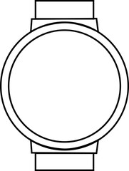 Fototapete - Smart hand watch with bracelet vector icon in trendy Linear Style with editable stock. Clock icon. Wristband or Wristwatch isolated on transparent background. Smartwatch design for apps and websites.