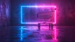 Neon Grocery Cart A Pink and Purple Shopping Experience Generative AI