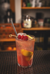 Poster - Summer raspberry mocktail