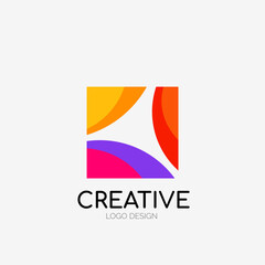 Poster - Modern abstract logo design. Geometric vector art. Clean overlapping lines and abstract shapes. Perfect for modern brand