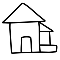 Wall Mural - house kid drawing outline