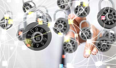 Aufkleber - security data code digital concept