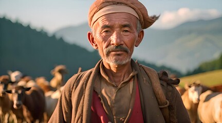 Poster - shepherd in traditional attire offers a glimpse into a rich cultural heritage