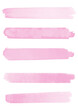 Collection of pastel pink abstract watercolour brush strokes