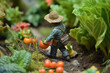 Local gardening plasticine miniature