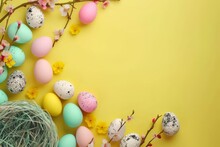 Happy Easter Eggs Basket Clear Field. Bunny In Coral Flower Garden. Cute 3d Eggstra Fun Easter Rabbit Illustration. Easter Resurrection Card Wallpaper Easter Basket Filler