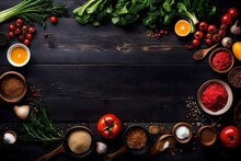 Vegetables On Wooden Table