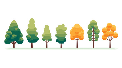 Wall Mural - Diverse set of stylized trees. Natural illustration.