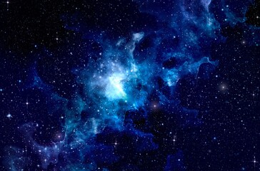 Wall Mural - a space of the galaxy atmosphere with stars at dark background.