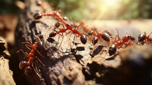 A Group Of Red Ants
