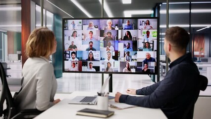 Poster - Online Video Conference Meeting On Computer
