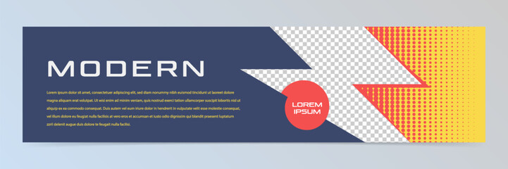 Wall Mural - Modern abstract LinkedIn banner template