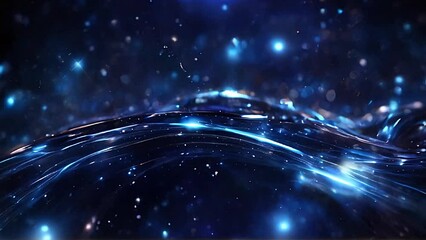 Wall Mural - blue abstract background with shining stars lights. the endless whirling of lights in outer space - 