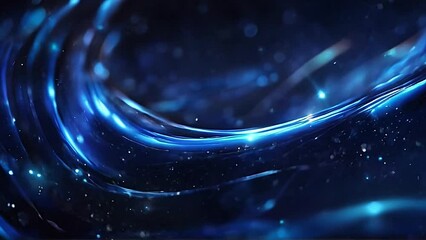 Wall Mural - blue abstract background with shining stars lights. The endless whirling of lights in outer space.