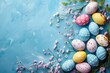 Happy Easter Eggs Basket easter verbena. Bunny in passover flower Garden. Cute 3d easter basket easter rabbit illustration. Easter carrots card wallpaper easter flower pots
