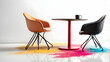 © ZackZephyr - Modern Office Furniture. Abstract Colorful Dust Infused Desk and Chair Design.