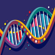 Abstract DNA art resembling a roller coaster vektor illustation