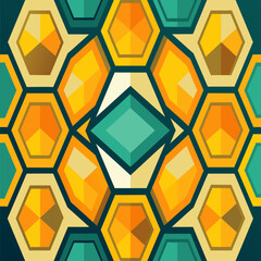 Poster - Geometric patterns inspired by the structure of honeycombs vektor illustation