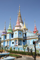 Wall Mural - Wat Santi Nikhon (Samakkhi Tham): Buddhist temple, Ko Kha District, Lampang, Thailand. Religious traditional national Thai architecture. Beautiful landmark, architectural monument, sight, sightseeing