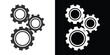 set of gears wheels on black and white 