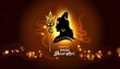 Illustration for Maha Shivratri with lord shiva silhouette and trident.
