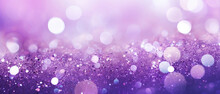 Bokeh Sparkling Glitter Sparkles On Shiny Purple White Circle Blurry Bokeh Background In Pointillism Style Created With Generative AI Technology