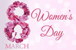 Women's Day March 8, holiday and wishes for women greeting card