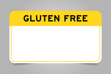 Canvas Print - Label banner that have yellow headline with word gluten free and white copy space, on gray background