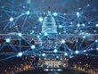 Capitol Building Amidst Digital Networks