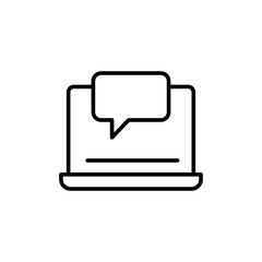 Poster - Online chat outline icons, accounting minimalist vector illustration ,simple transparent graphic element .Isolated on white background