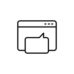 Poster - Online chat outline icons, accounting minimalist vector illustration ,simple transparent graphic element .Isolated on white background