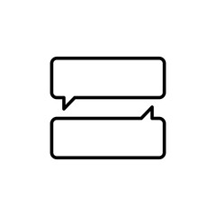 Poster - Speech bubble outline icons, accounting minimalist vector illustration ,simple transparent graphic element .Isolated on white background