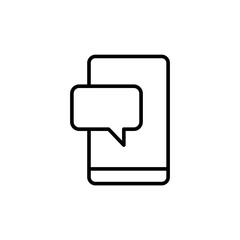 Poster - Mobile chat outline icons, accounting minimalist vector illustration ,simple transparent graphic element .Isolated on white background